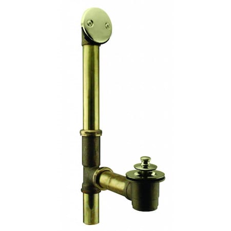 Westbrass Twist & Close Bath Waste, 14" Make-Up, 20 Ga. Tubing in Polished Brass D321-20G-01(79420-01)